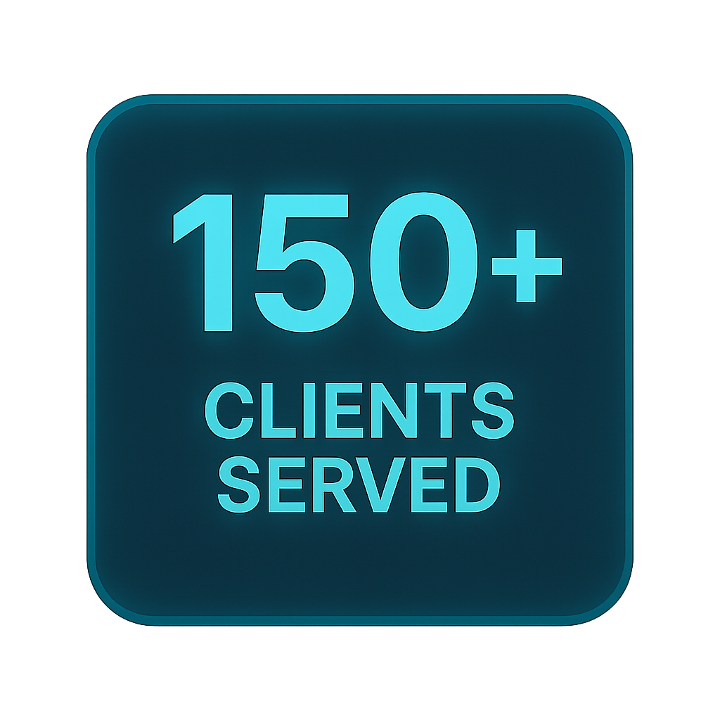 150 plus clients served