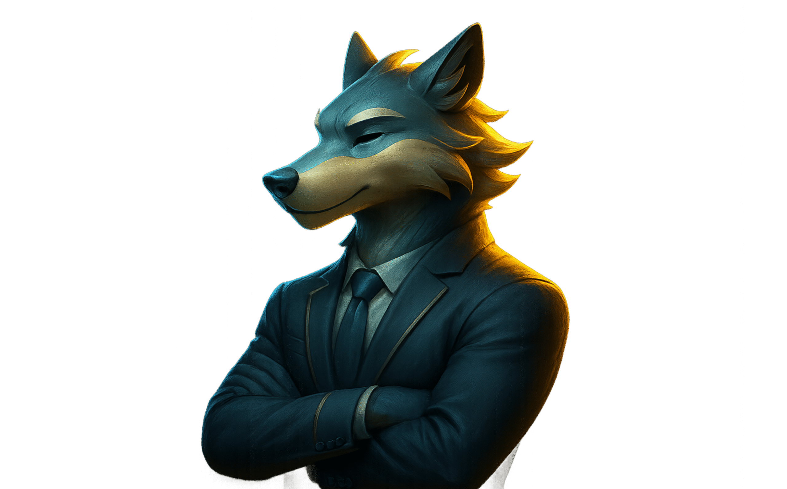 Warwick wolf mascot in suit